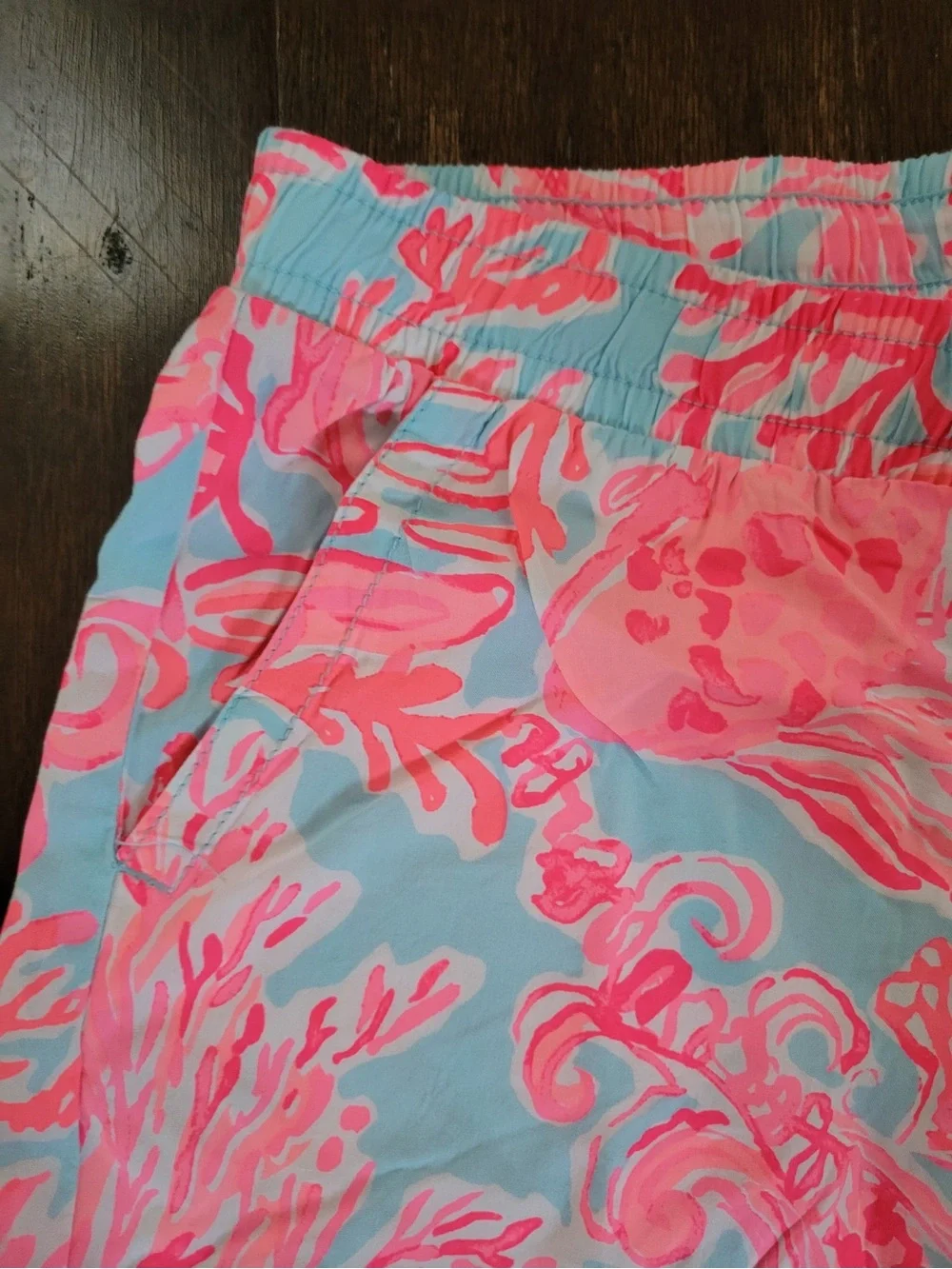 Lilly Pulitzer Katia Shorts Shell We Dance Engineered Seasalt Blue Size S-NWT - Picture 4 of 7